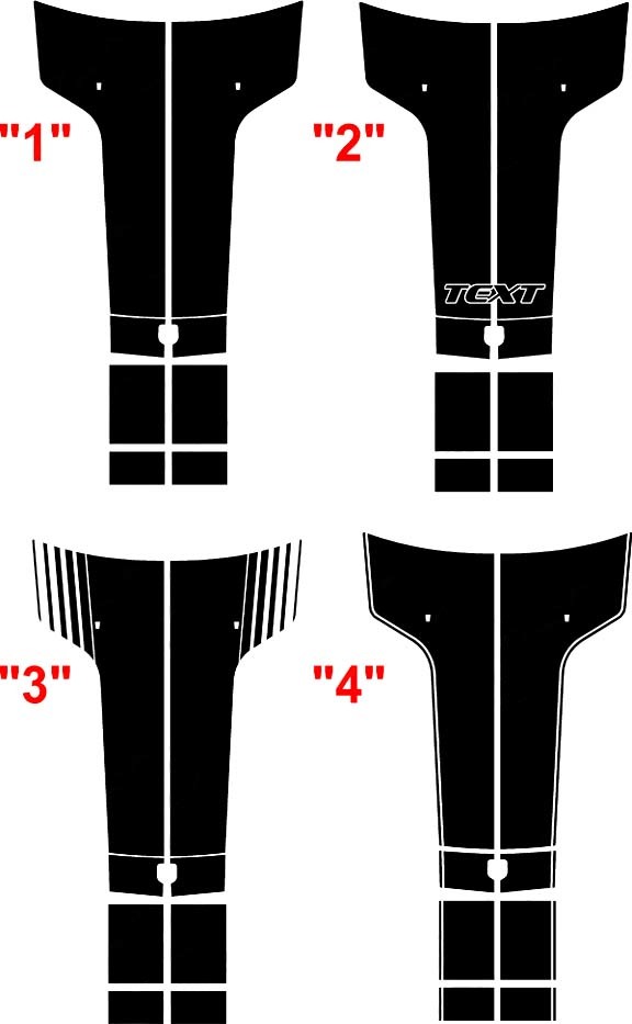 2008 - 2014 Dodge Challenger Hood with Front Fascia Extension pieces Sticker Decal Kit