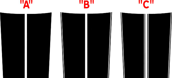 2008 - 2014 Dodge Challenger 16 piece 392 Style Rally Stripe Sticker Decal Kit