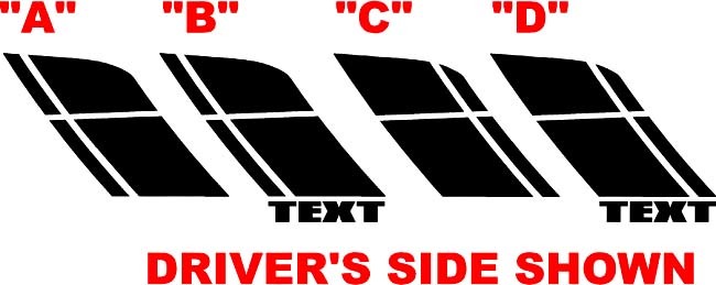 2015 & Up Dodge Challenger Scat Pack Style Hood to Fender Sticker Decal Kit Scatpack
