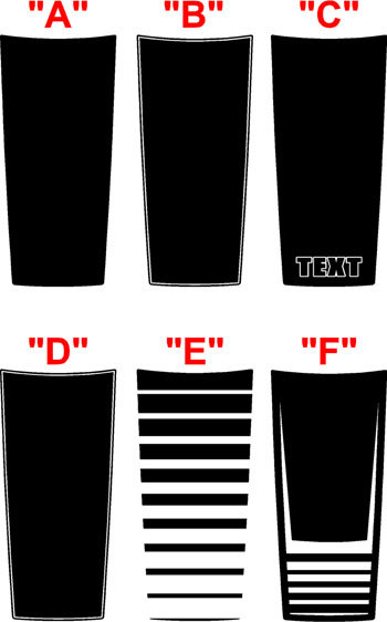 2015 & Up Dodge Challenger SXT / RT / GT-AWD Wide Center Hood Sticker Decal Kit