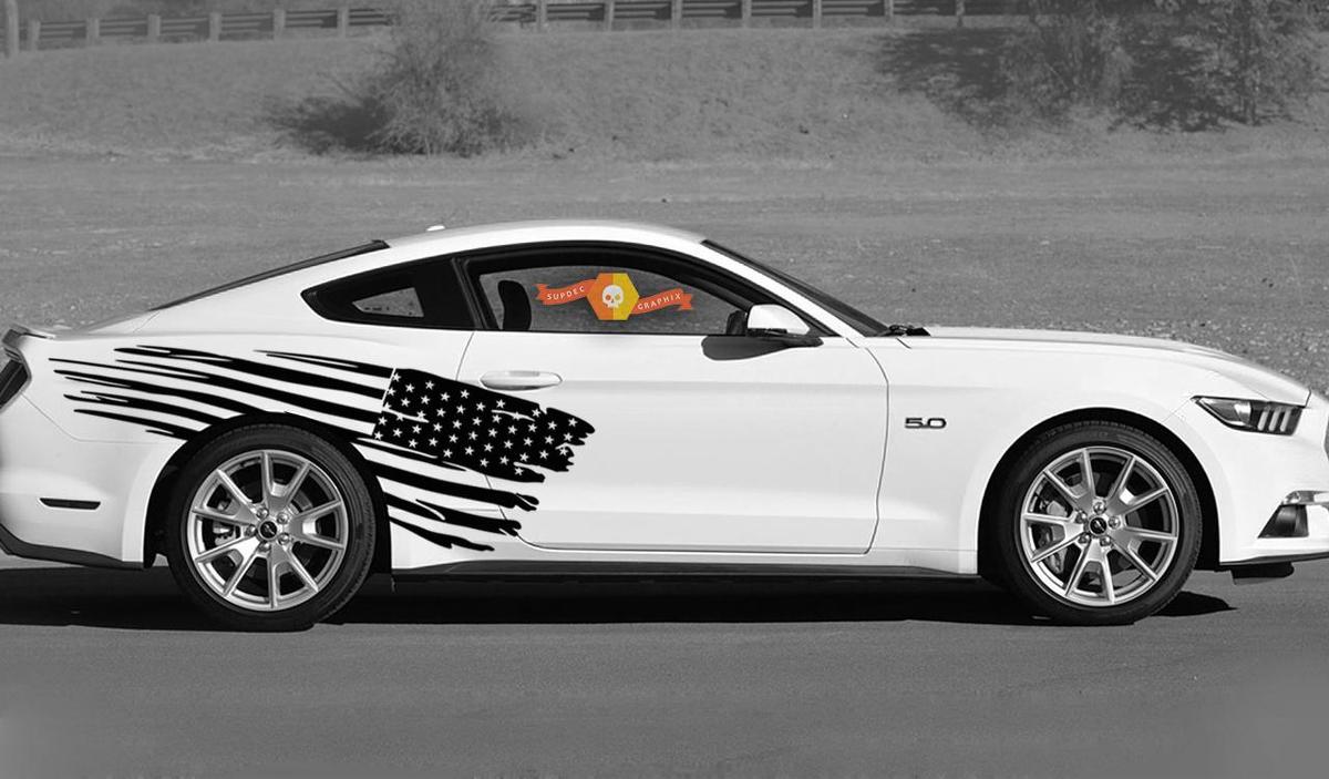 Side Accent American Flag Stripe Kit Universal Fit for many Vehicles Vinyl Decals Stickers

