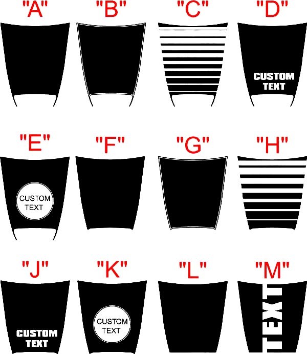 2015 & Up Dodge Charger SRT / HELLCAT Hood Sticker Decal Kit  2017 Charger Daytona Style