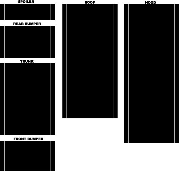 2010 & 2020 Ford Mustang Super Snake Style Stripe Kits Vinyl Decals Stickers
