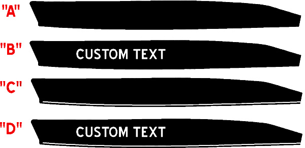 2015 & Up Ford Mustang Upper  Bodyline Side Accent Stripes Vinyl Decals Stickers 