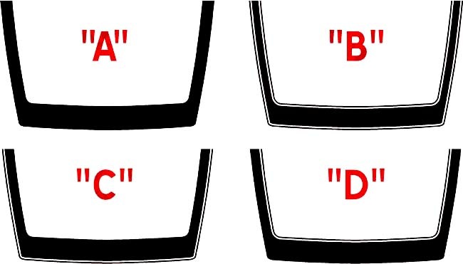 2015 - 2020 Ford Mustang Accent Hood Stripe Vinyl Decals Stickers 