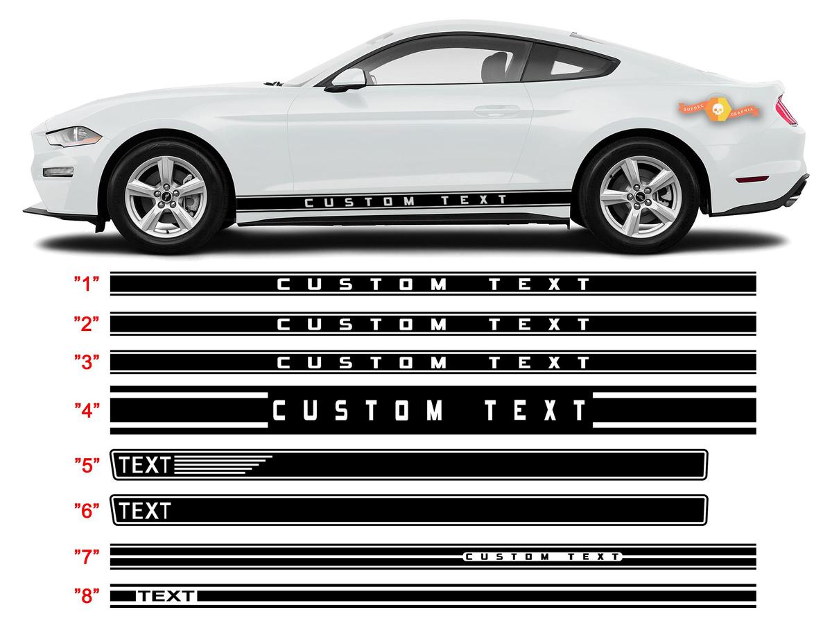 2005 - 2020 Ford Mustang Rocker Panel Stripe Kits Vinyl Decal Sticker