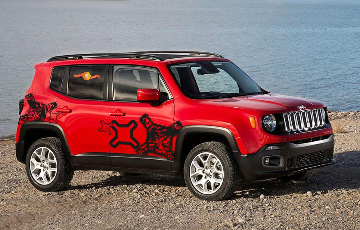 Jeep Renegade Logo Vinyl Sticker Decal Side Distressed Graphic Off Road Reflective Camo