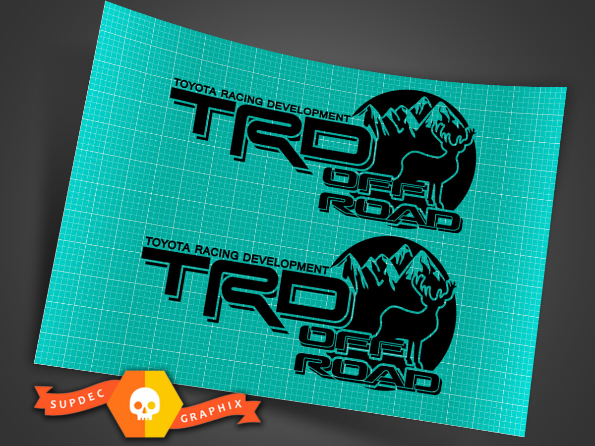 2X Multiple Color Off-Road Hunting Decal Sticker for Toyota TRD 4RUNNER TACOMA