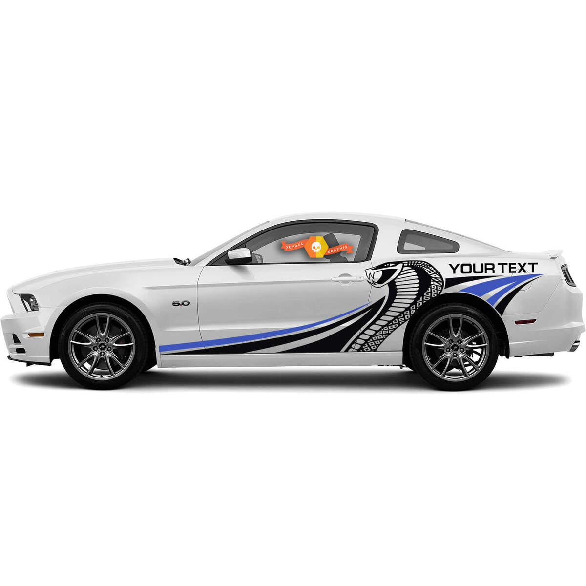 Ford Mustang 2010-2020 Cobra Style Multi-color Side Stripes Vinyl Sticker Decal