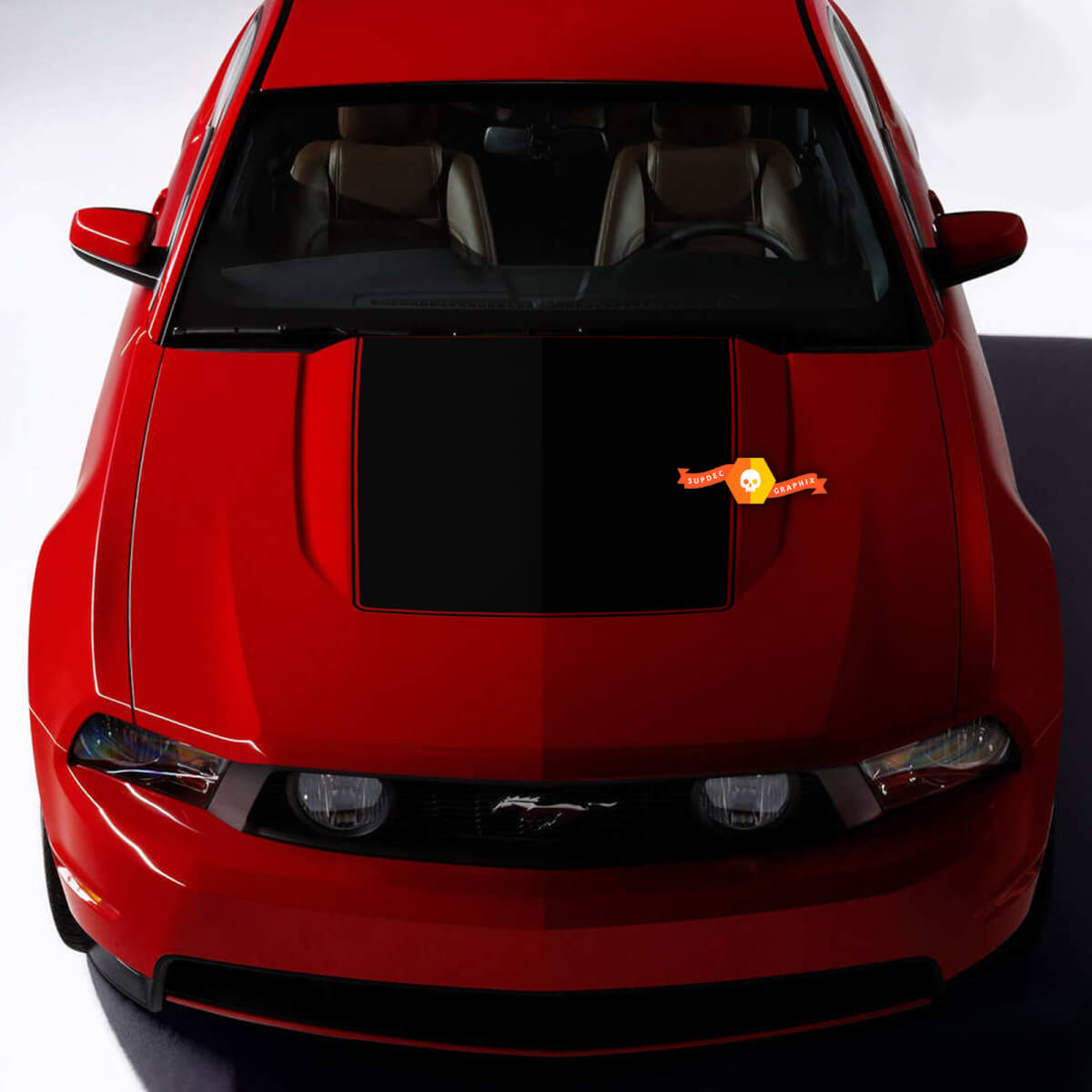 Blackout Hood Scoop Cowl Sticker Decal fit to Ford Mustang 2005-2024
