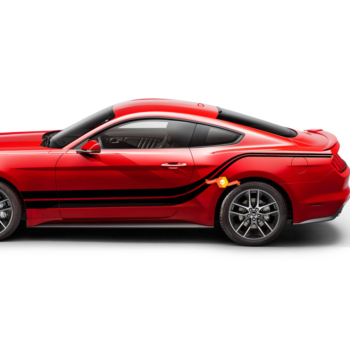 Double Wave Stripes fit to Ford Mustang 2005-2024 Vinyl Decals Stickers
