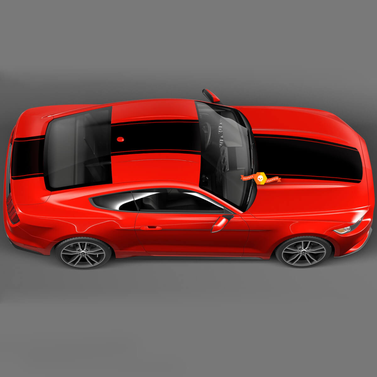 Over the TOP Strip Stickers Decals for Ford Mustang 2005-2024
