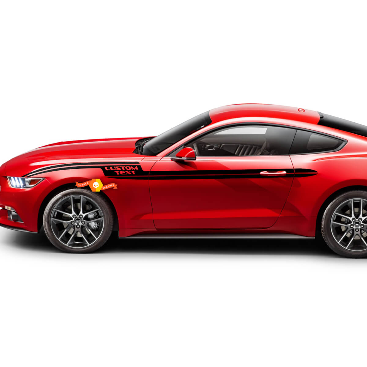 Custom Text Side Stripes Accent for Ford Mustang 2005-2024
