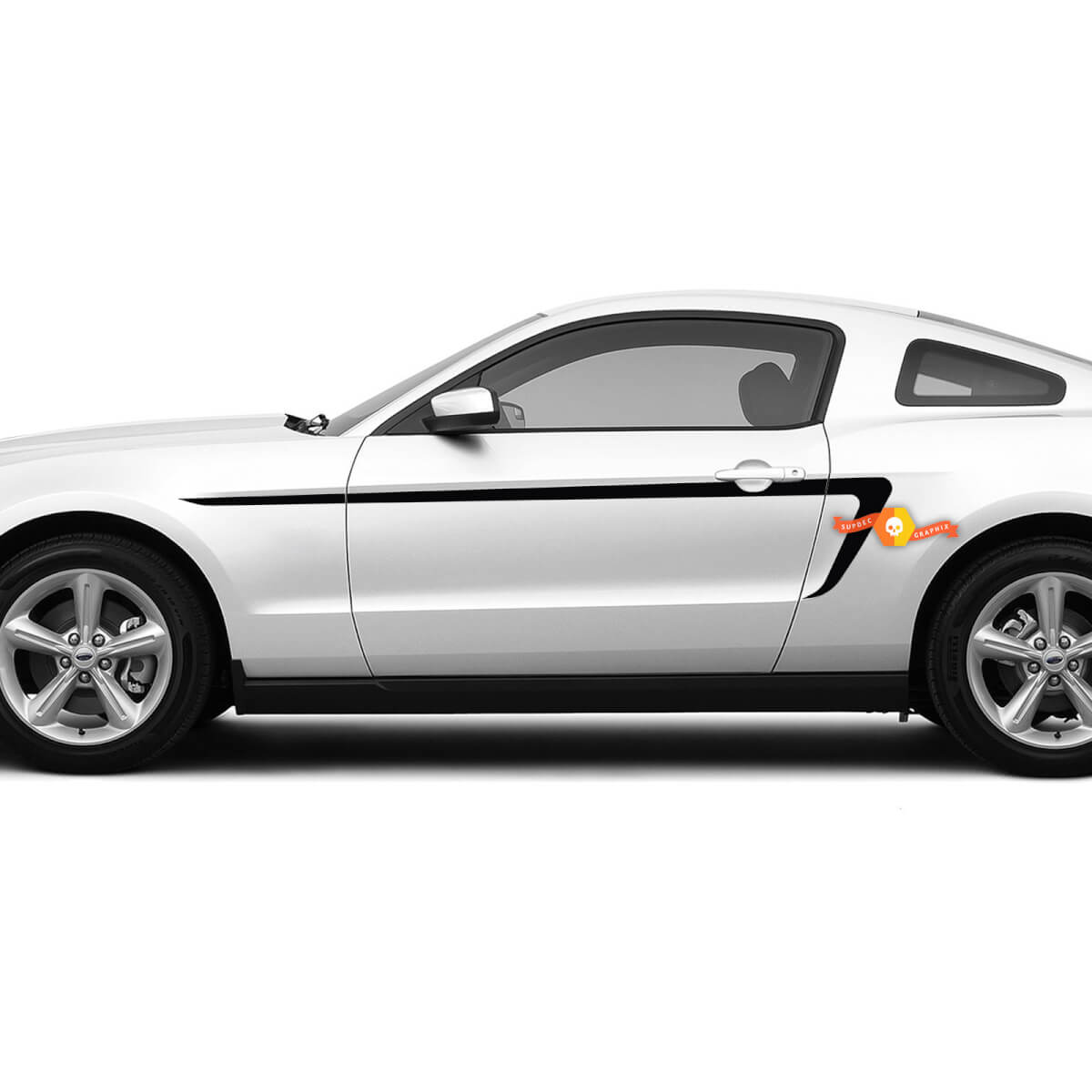 Side Doors Accent Rear L style stripes decals for Ford Mustang 2005-2024 vinyl stickers graphics 2
