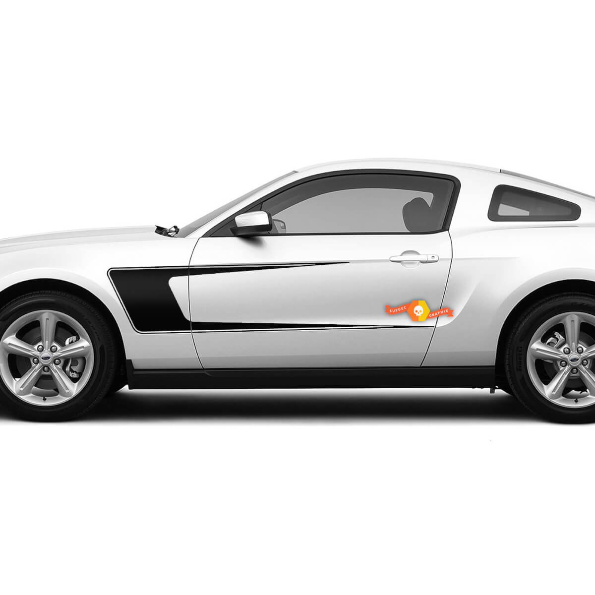 Side Doors Accent C style stripes decals for Ford Mustang 2005-2024 vinyl stickers graphics