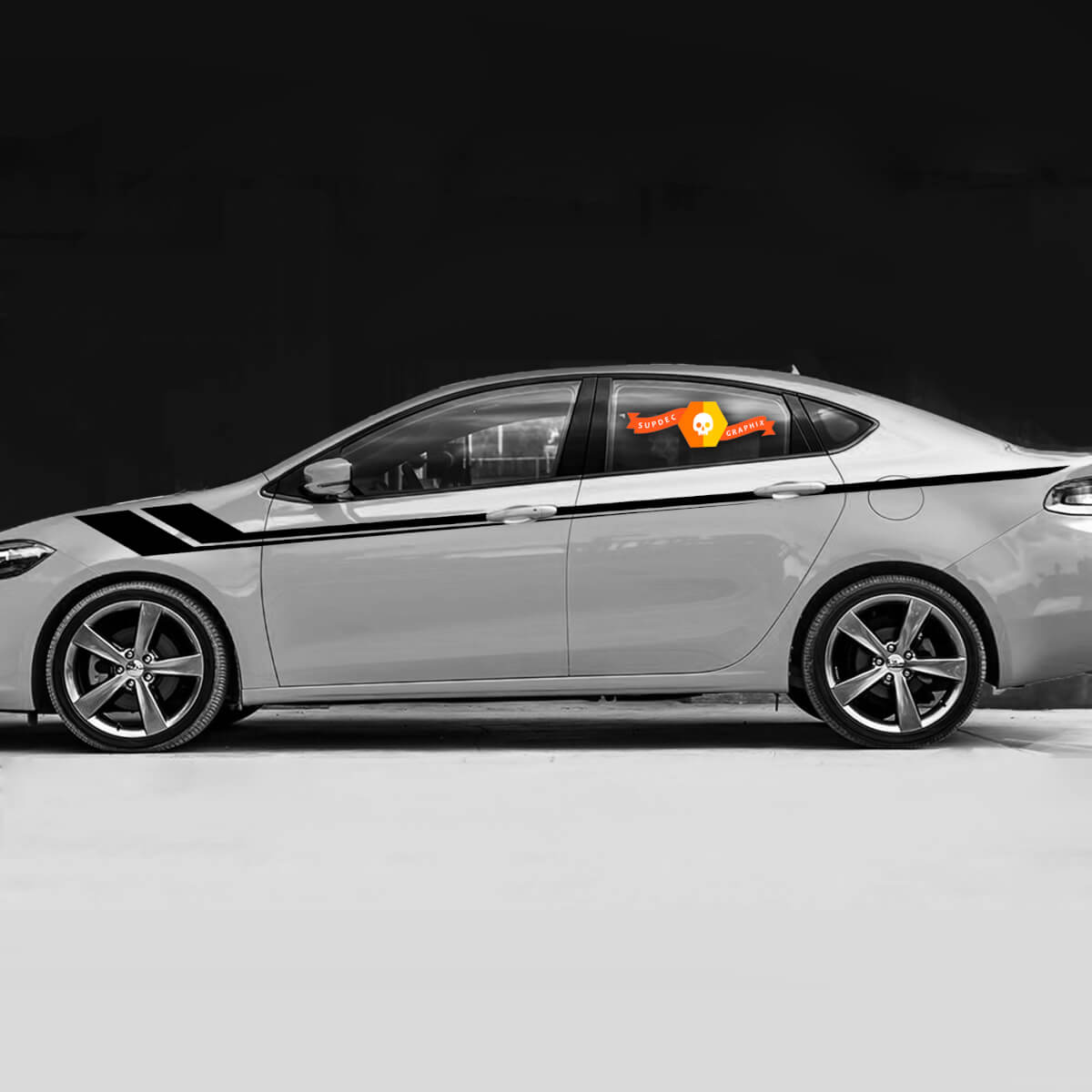 Hash Fender and Doors Stripes for Dodge DART 2013- 2018 Stickers Decals