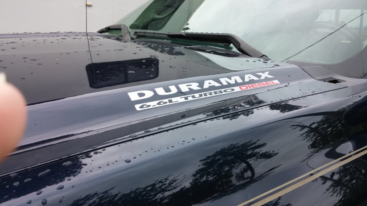 DURAMAX 6.6L Turbo Diesel Hood Stickers Decals - New Two Color Decal Design
