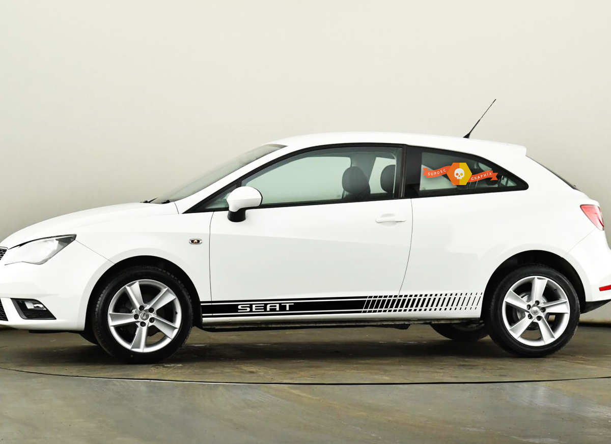 2X seat side stripes vinyl body decal sticker graphics ibiza leon altea arosa alhambra cordoba exeo inca toledo
