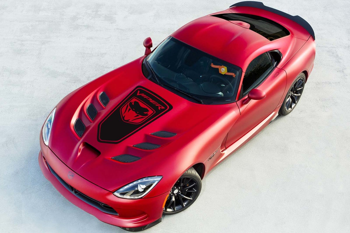 DODGE VIPER 1x Hood Stripe graphics quality vinyl decals racing sticker logo