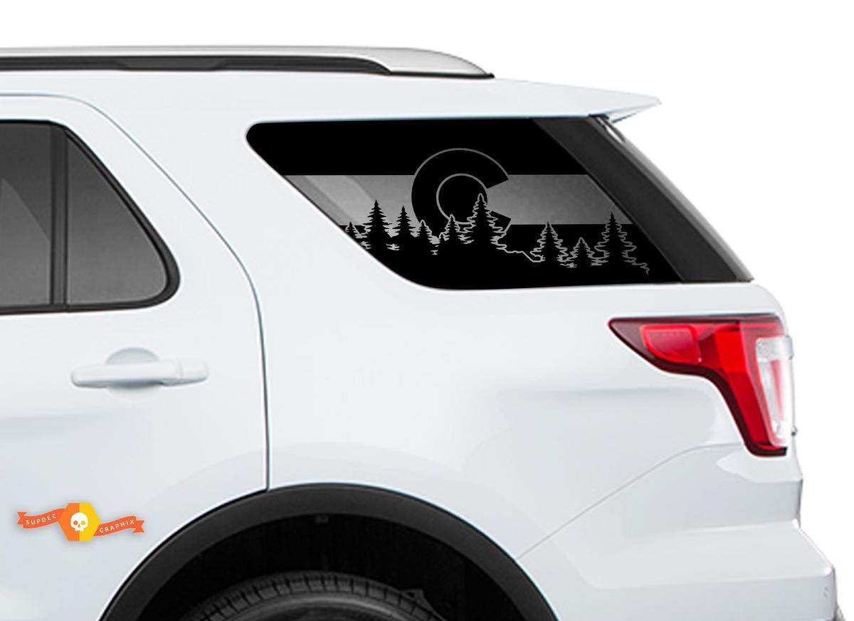 2011-2018 Ford Explorer - କଲରାଡ଼ୋ ପ୍ରଦେଶ ପତାକା ବିନ୍ଡଶିଲ୍ଡ ଡିକାଲ୍‌ଗୁଡ଼ିକ ପଛରି ଖିଡ଼କି ଷ୍ଟିକର୍‌ଗୁଡ଼ିକ
