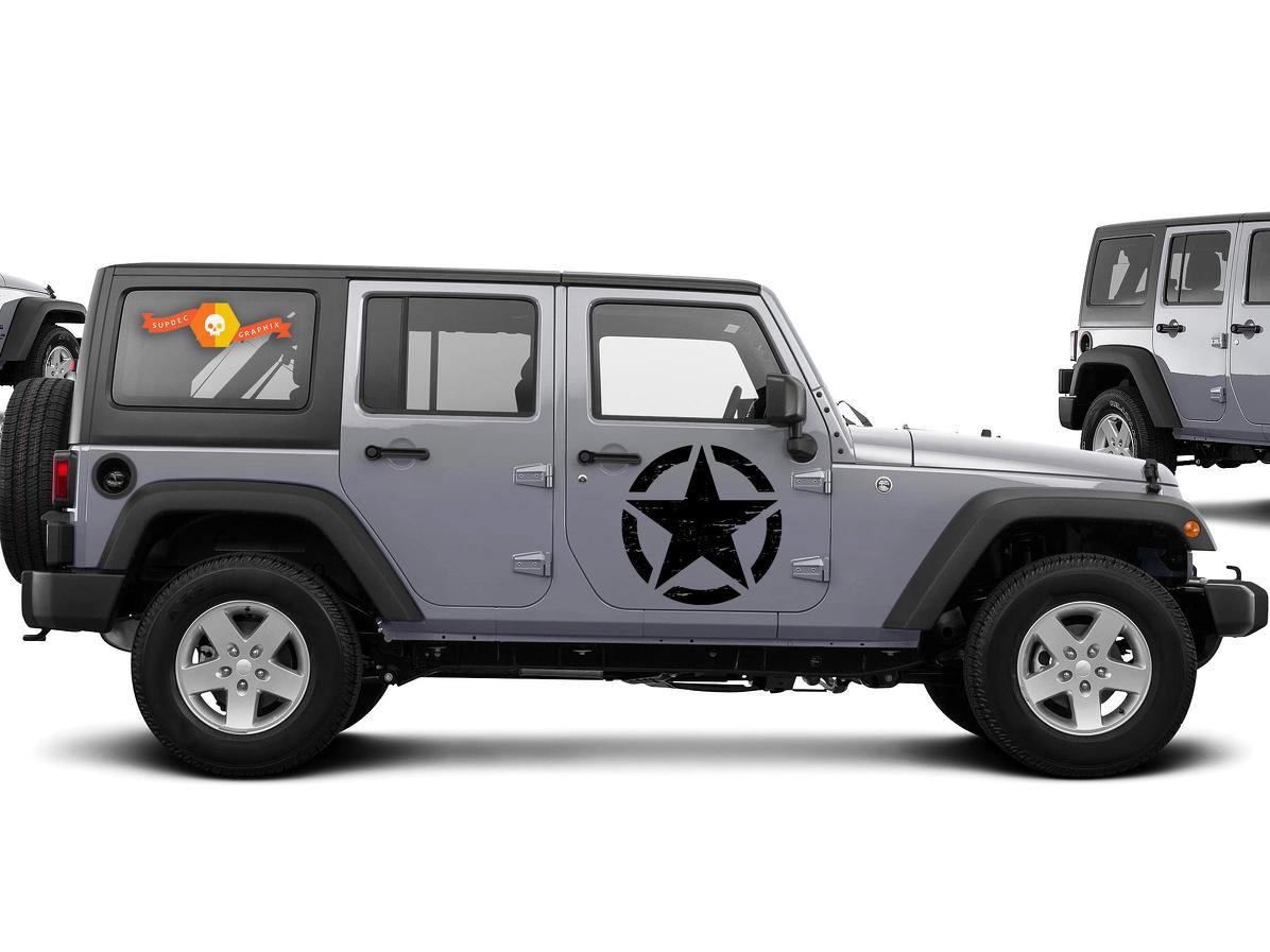 Army Star distressed Sticker Decal fits Jeep large 20