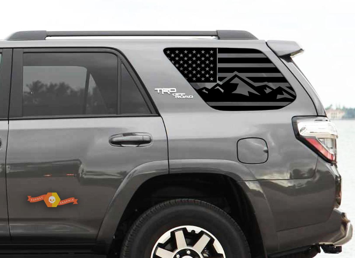 4Runner Mountain USA Flag Sticker Decal For 2010-2019 Toyota TRD PRO windows