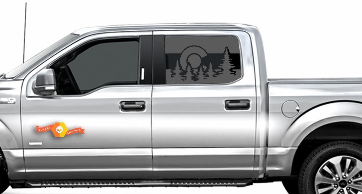 State of Colora Flag Stickers Decals windows - Fits 2015-2018 Ford Raptor f-150 Sport
