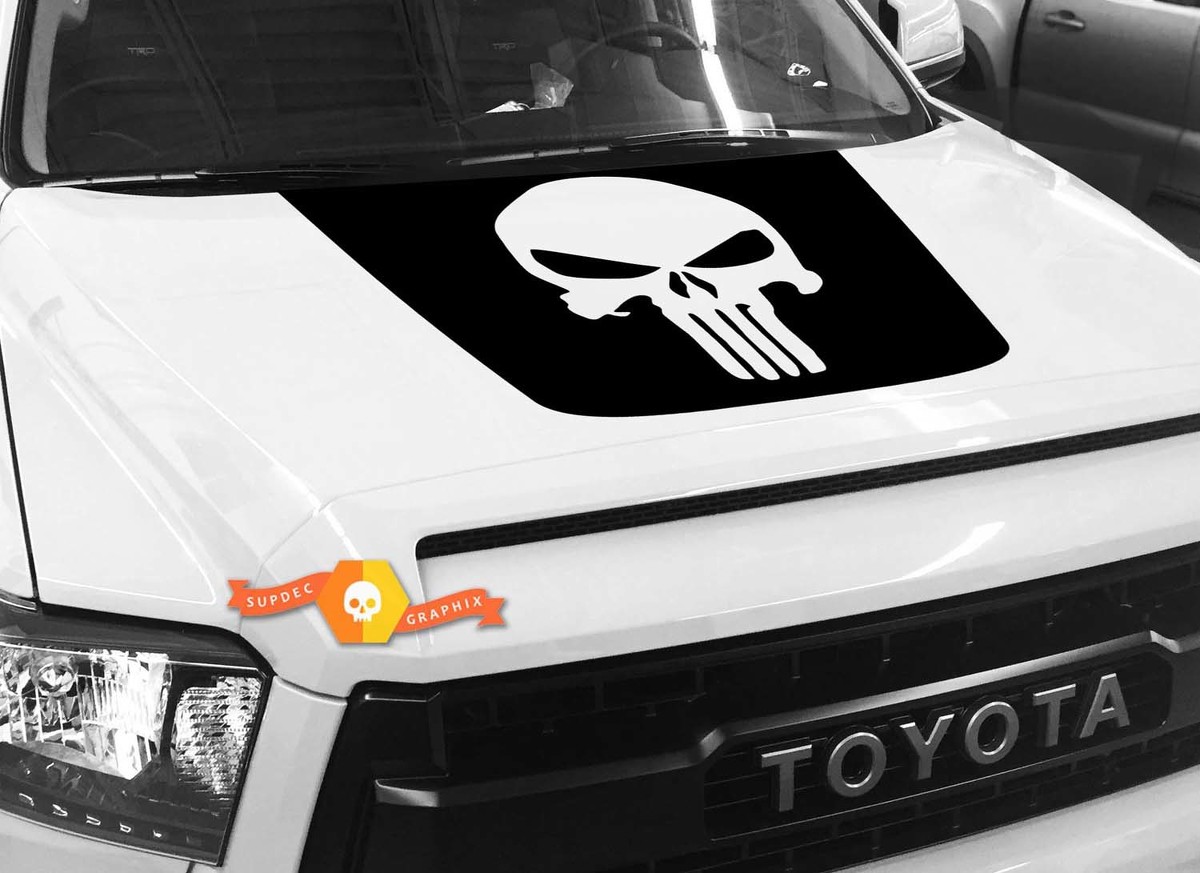 Big Punisher Skull Hood graphics Sticker Decal for TOYOTA TUNDRA 2014 2015 2016 2017 2018 #2