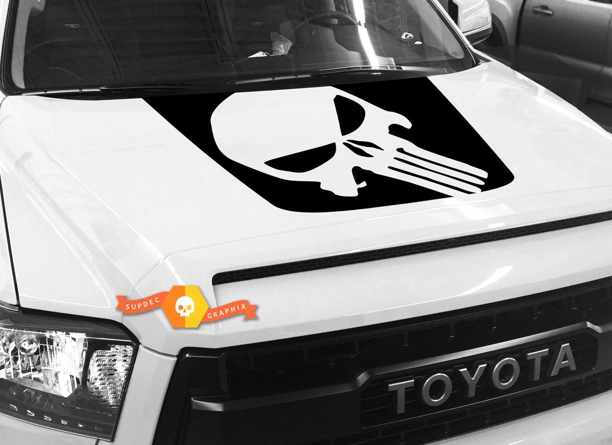Punisher Skull Hood graphics Sticker Decal for TOYOTA TUNDRA 2014 2015 2016 2017 2018 #4