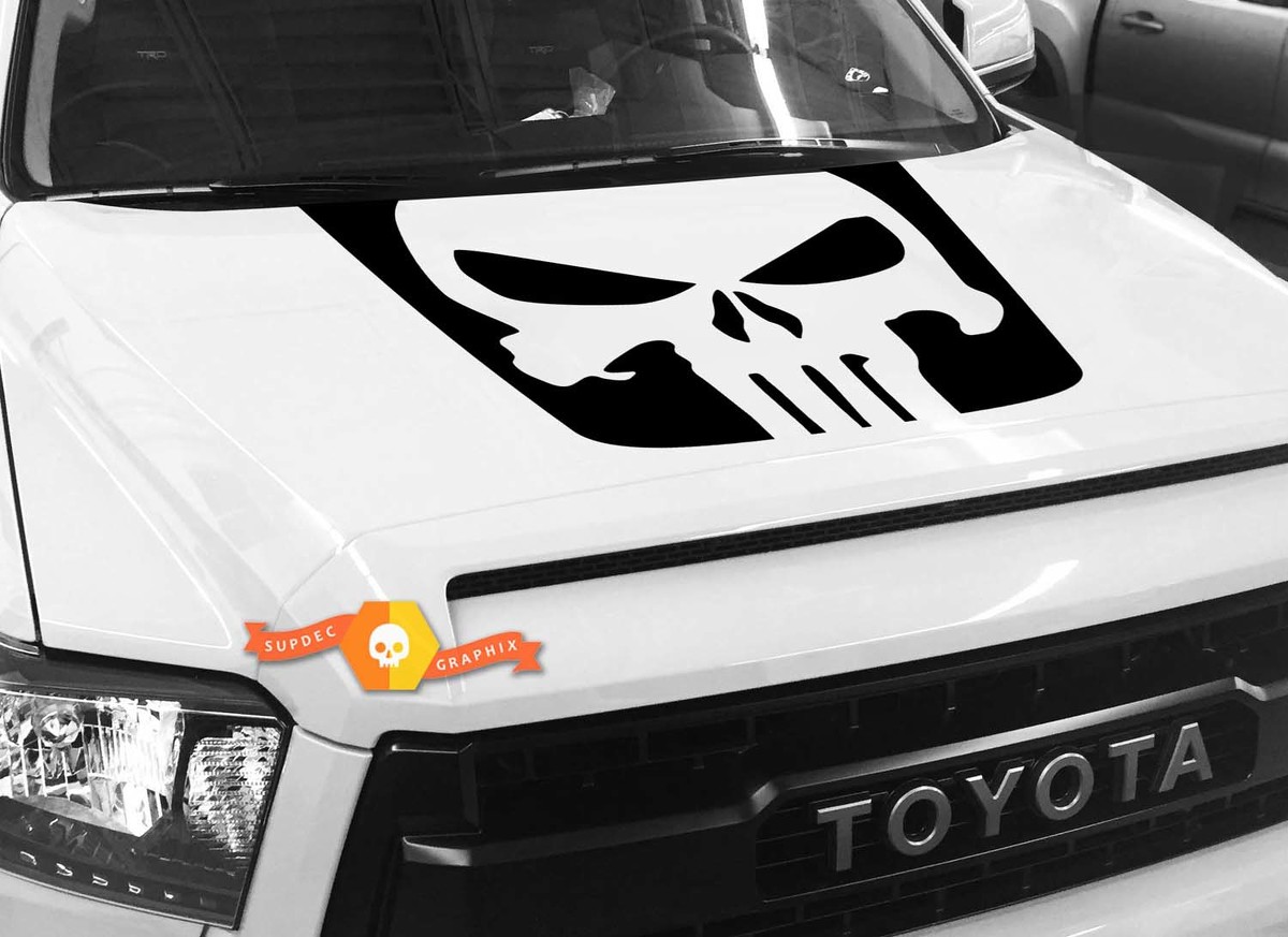 Punisher Skull Hood graphics Sticker Decal for TOYOTA TUNDRA 2014 2015 2016 2017 2018 #5