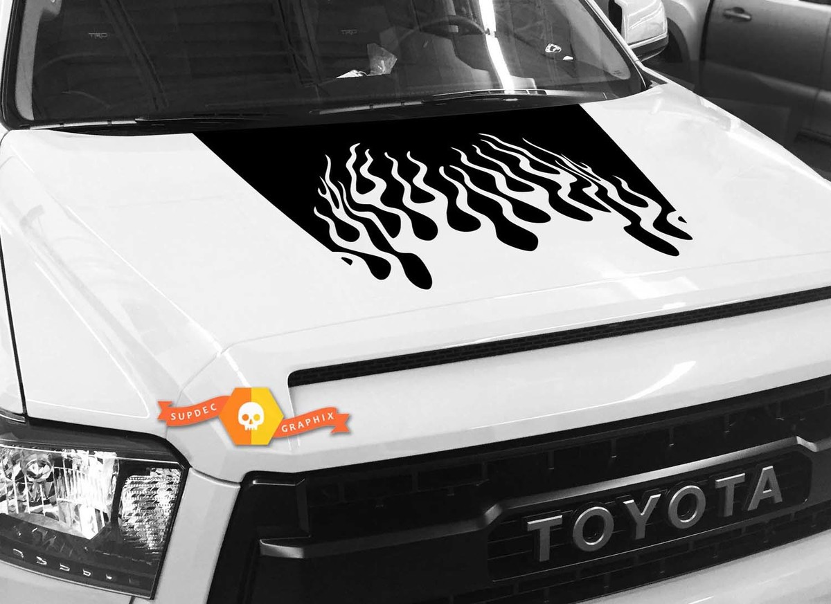 Hood Fire graphics Sticker Decal for TOYOTA TUNDRA 2014 2015 2016 2017 2018 #10
