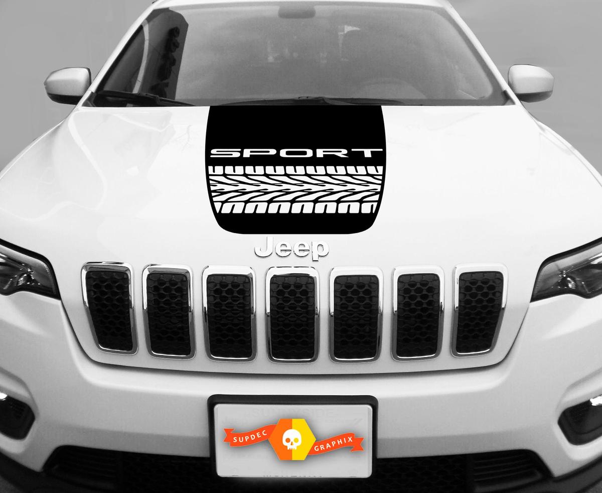 2014-2017 Jeep Cherokee Tire Track Trail Rated Sport Vinyl Hood Decal Sticker Graphic