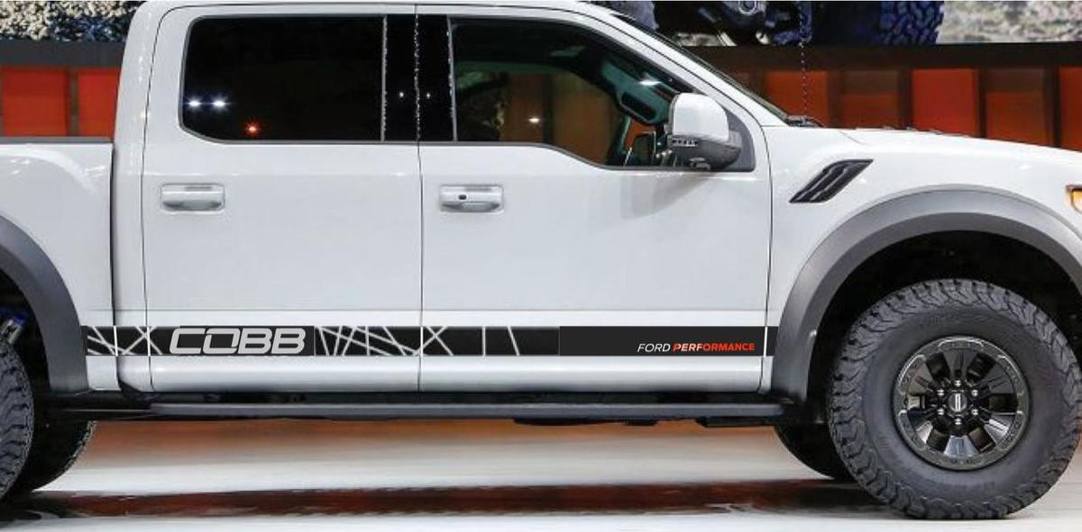 Ford F-150 Raptor COBB 2017 graphics side stripe decal sticker retro Ford Performance
