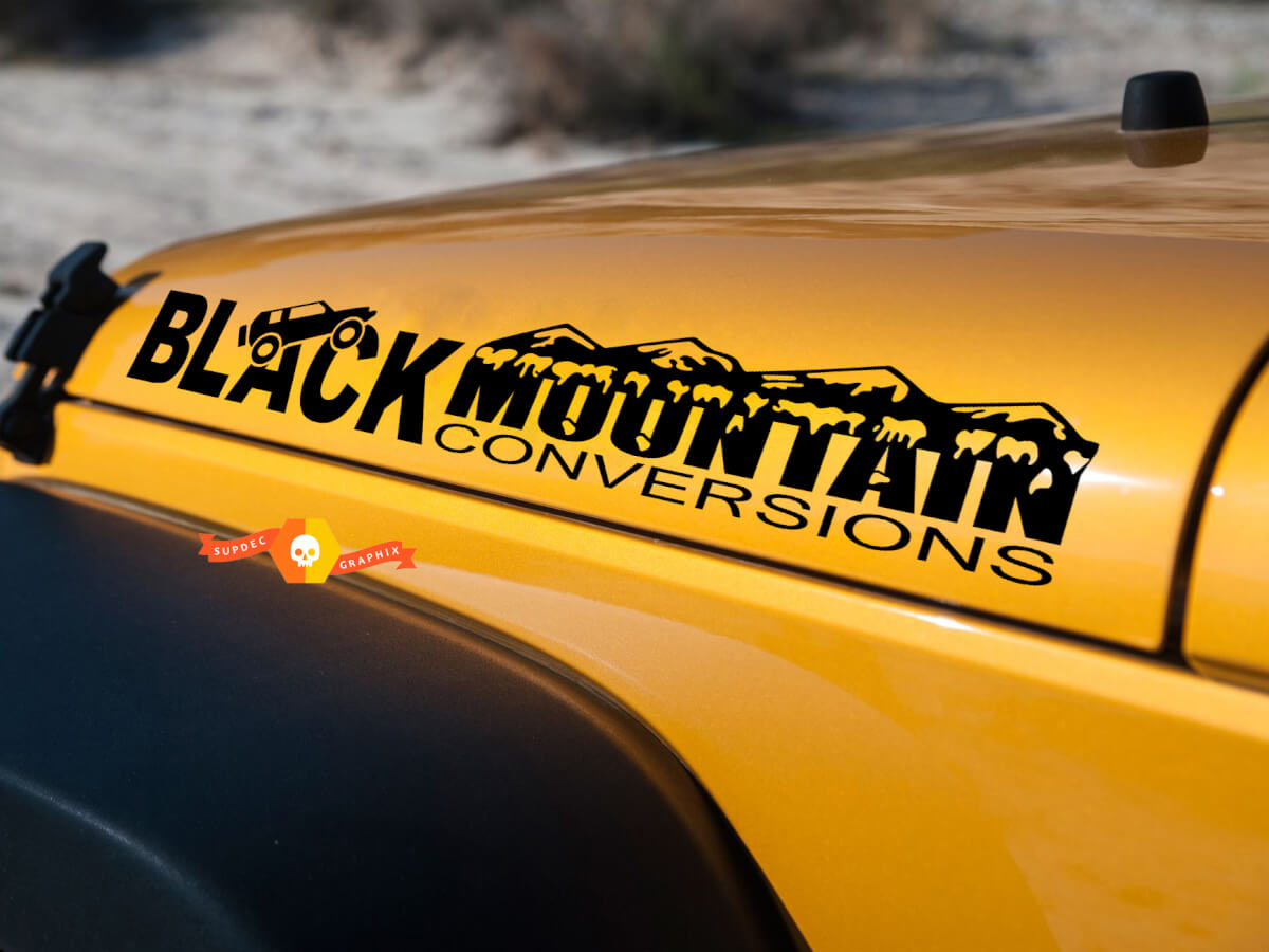 Jeep Black Mountain Conversations hood side Graphic decals stickers fits all models