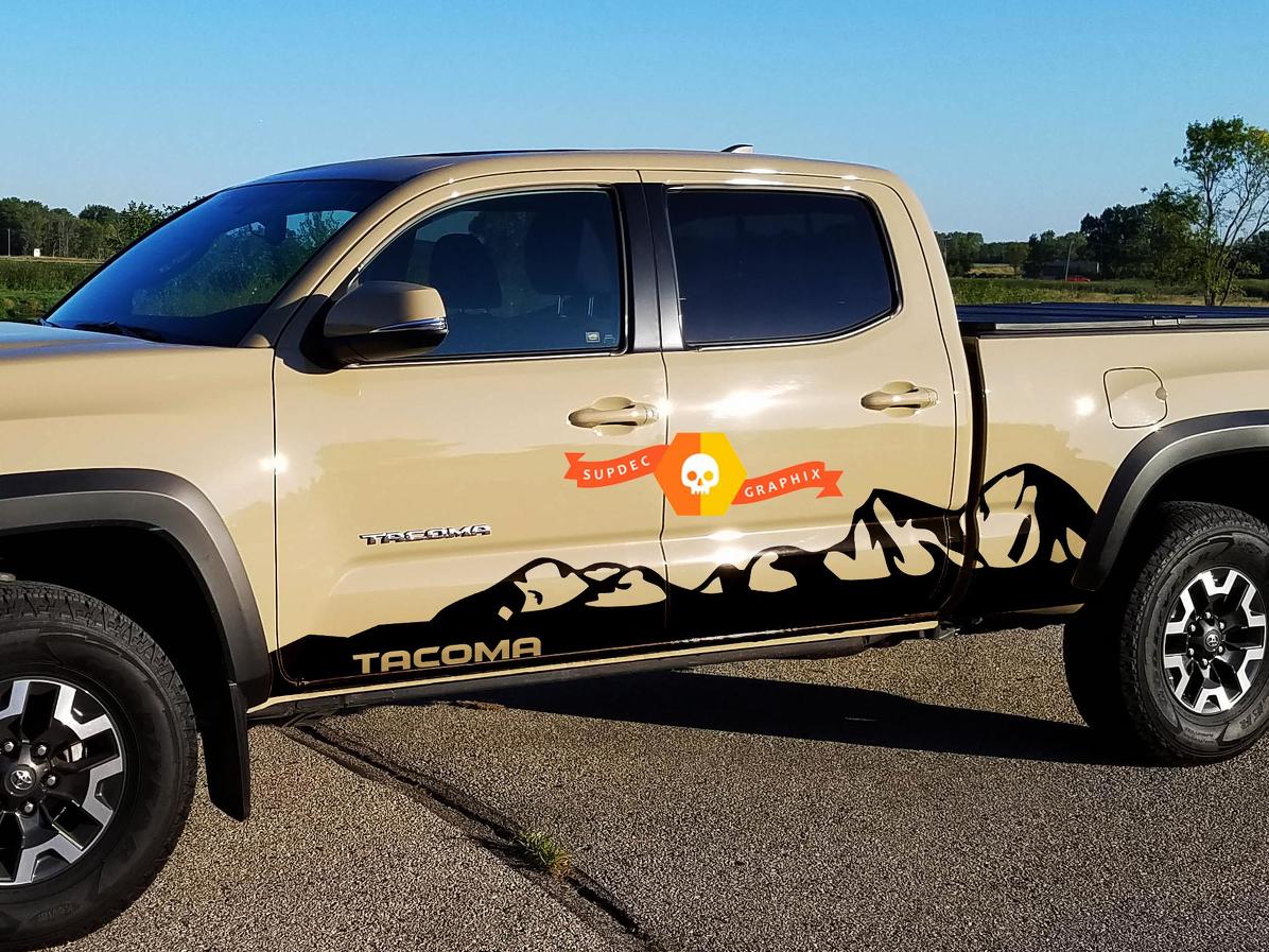 Toyota Tacoma Side Door Rocker Panel Mountain Decal Sticker 04-19 double cab long bed