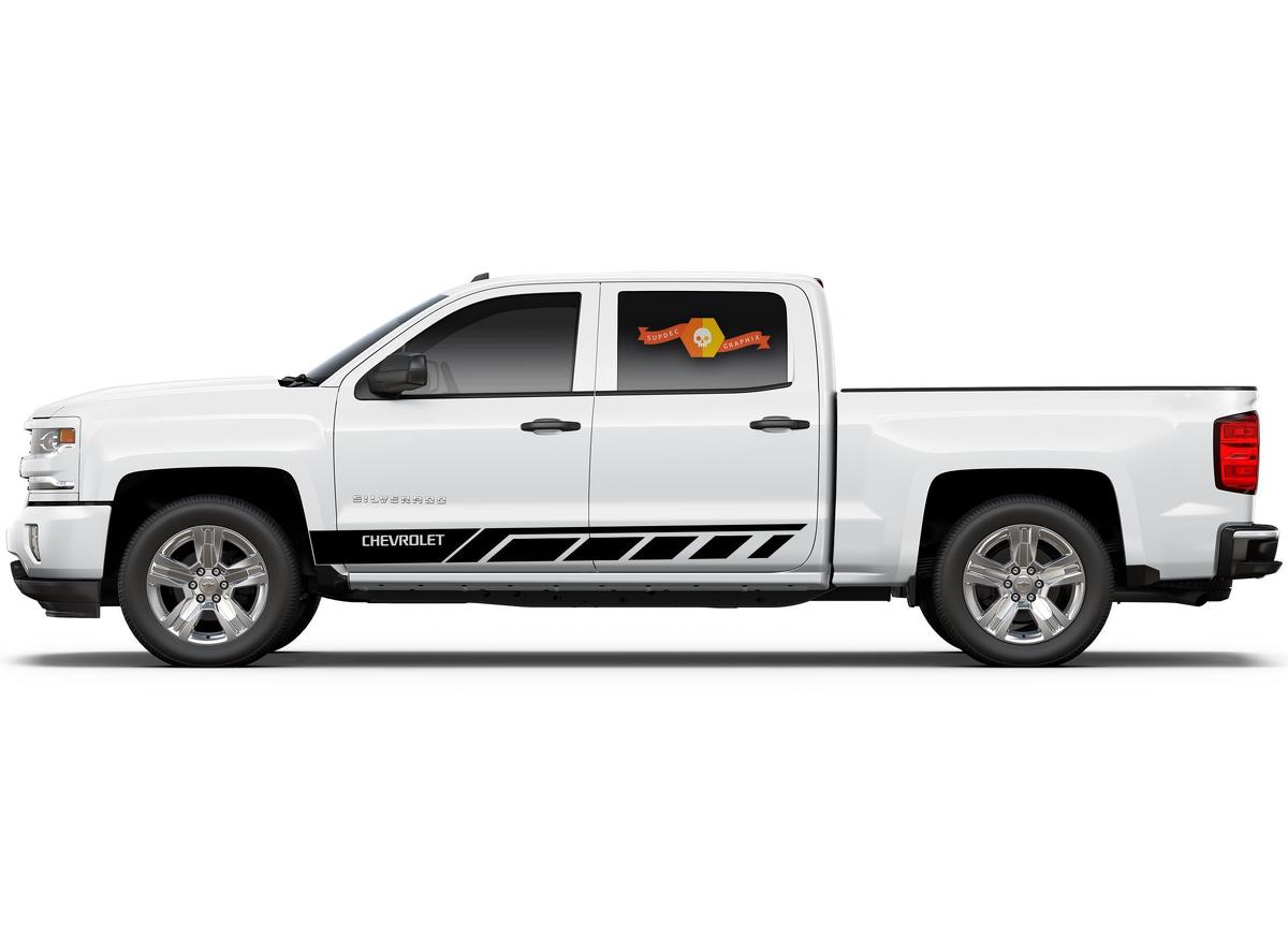 Chevrolet Silverado mk3 side stripes graphics Sticker Decal door panel Sticker Decal black vinyl 2