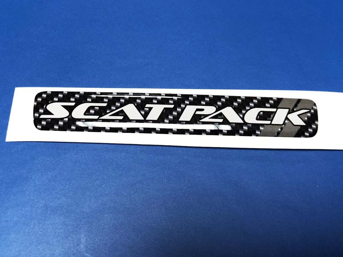 One Steering Wheel Scatpack Grey stripes Carbon Fiber emblem domed Sticker Decal style