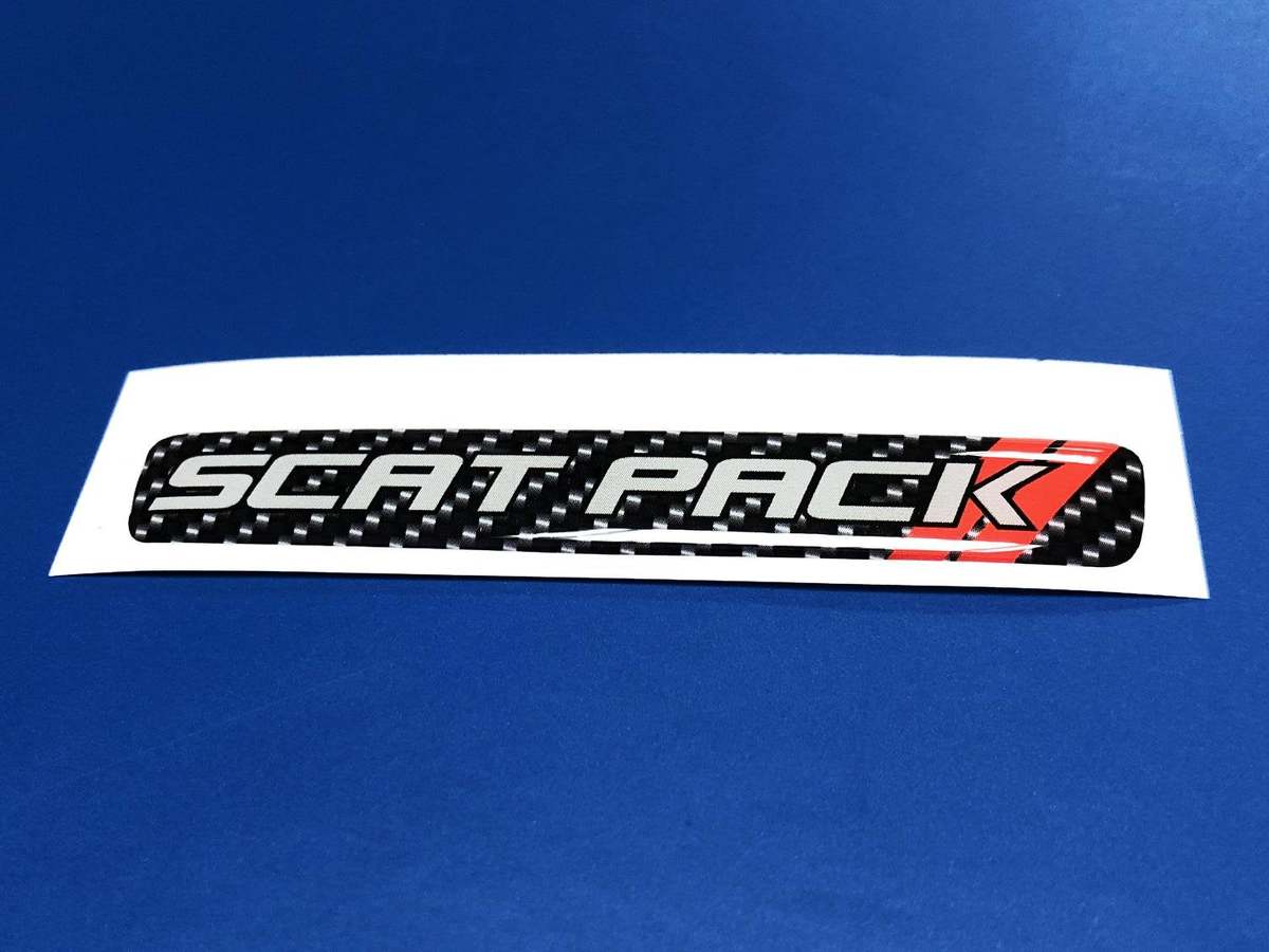 One Steering Wheel Scat Pack Carbon Fiber emblem domed Sticker Decal style Scatpack