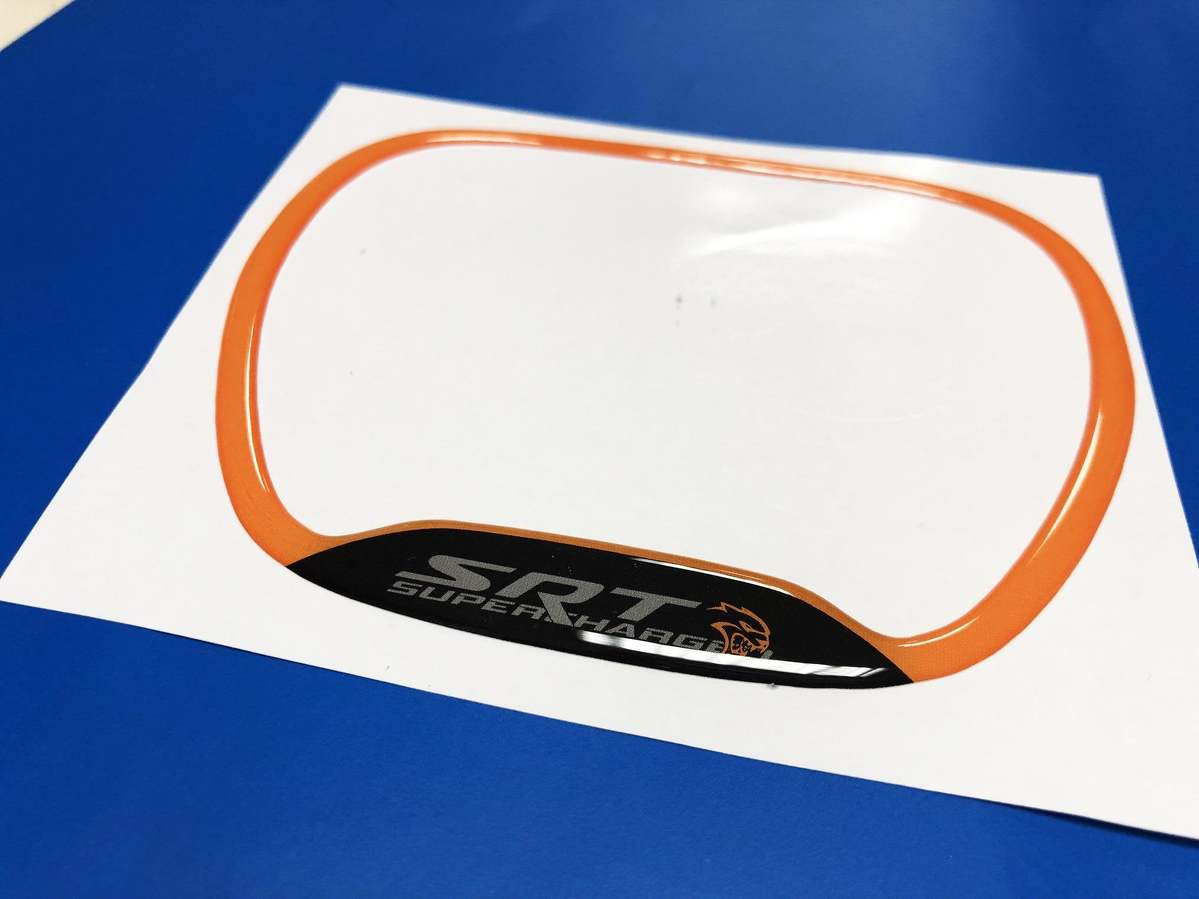 Steering WHEEL TRIM RING SRT supercharged Hellcat emblem domed Sticker Decal Dodge Challenger Charger