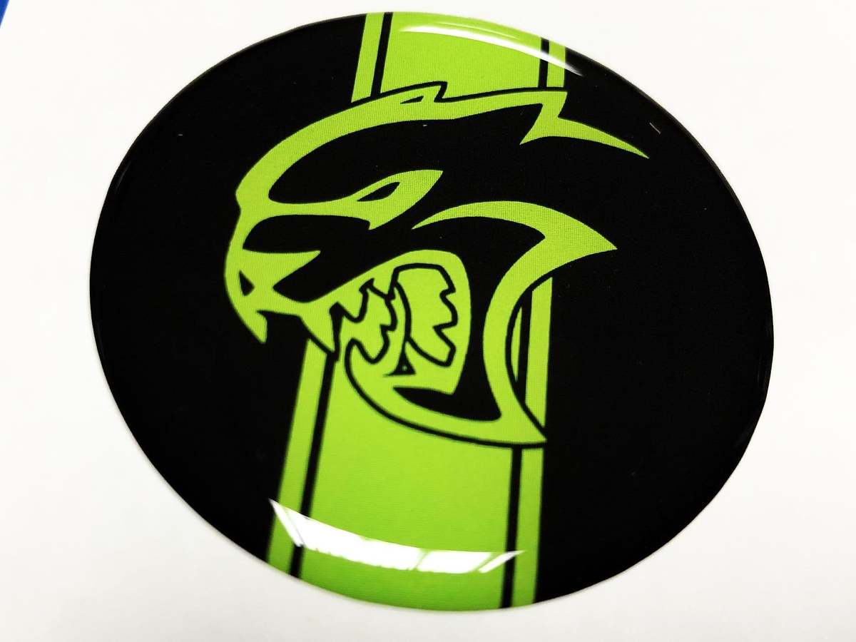 Hellcat Lime Fuel Door Insert emblem domed Sticker Decal for Challenger Dodge