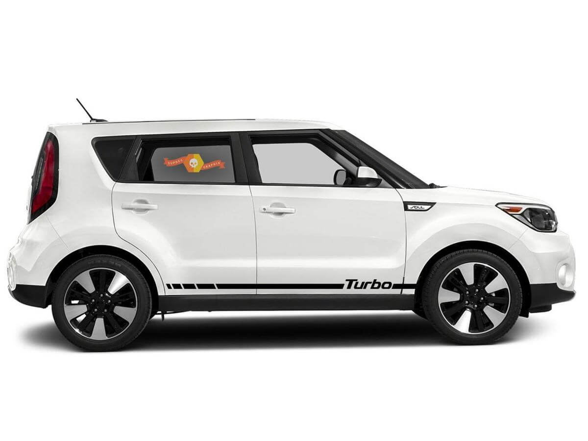 Turbo Side Lower Rocker Panel Stripes graphics decal sticker For Kia Soul 3