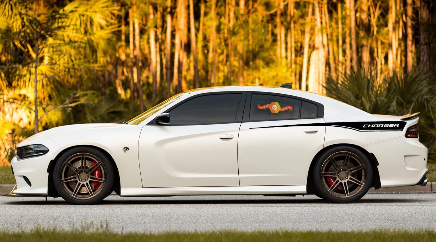 2015 - 2019 Dodge Charger Stripes RECHARGE QP Quarter Panels Stickers Decals Vinyl Graphics Kit