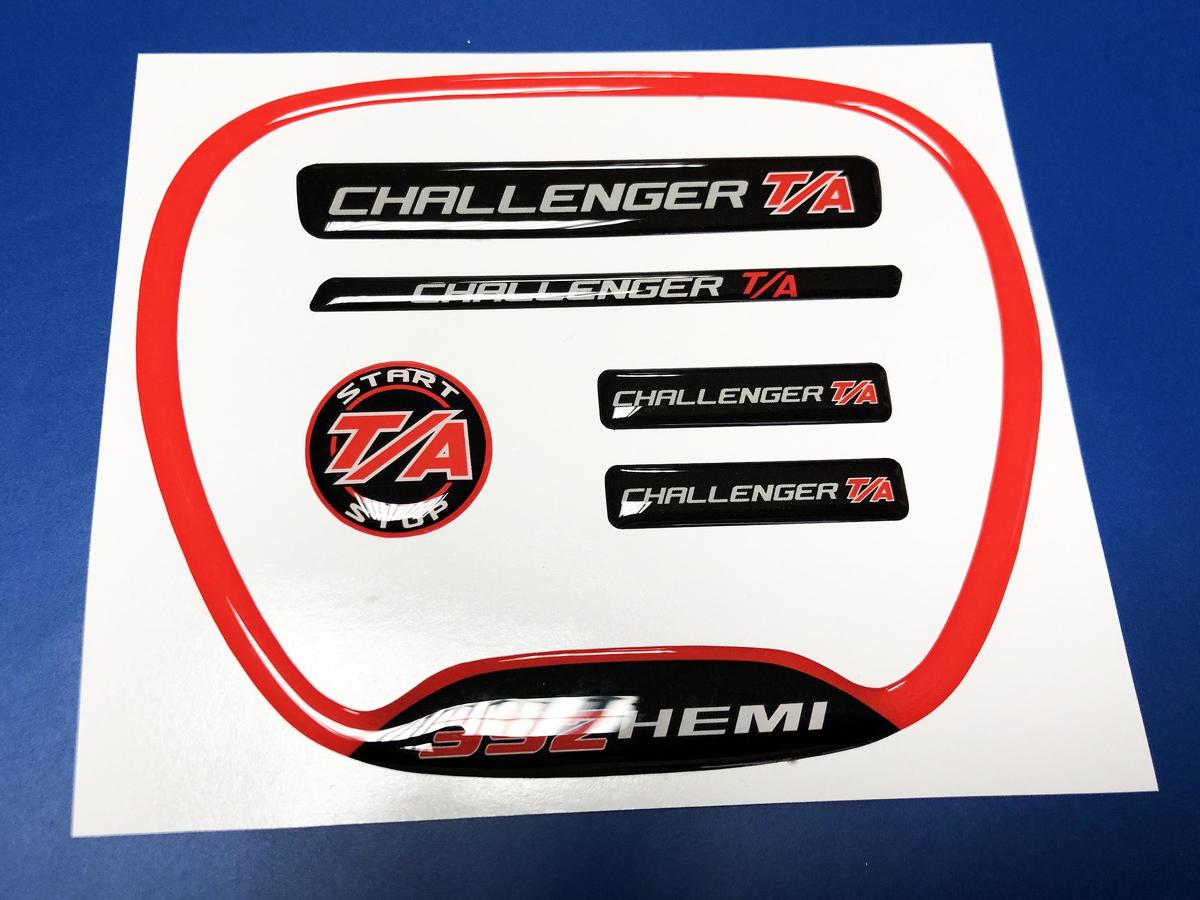 Set of CHALLENGER T/A 392  Steering WHEEL TRIM RING emblem domed Sticker Decal