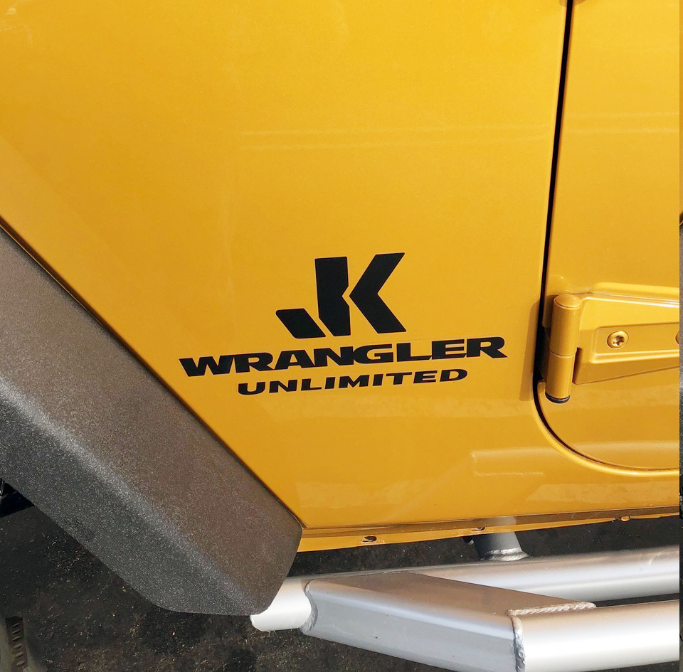 2 JK Jeep Wrangler Unlimited CJ TJ YK JK XJ All Colors Sticker Decal