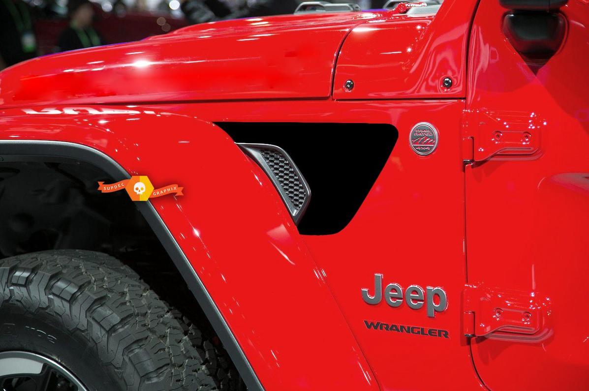 *NEW* Jeep Wrangler JL Rubicon Fender Vent Precut Matte Black Sticker Decal Kit! 2018+
