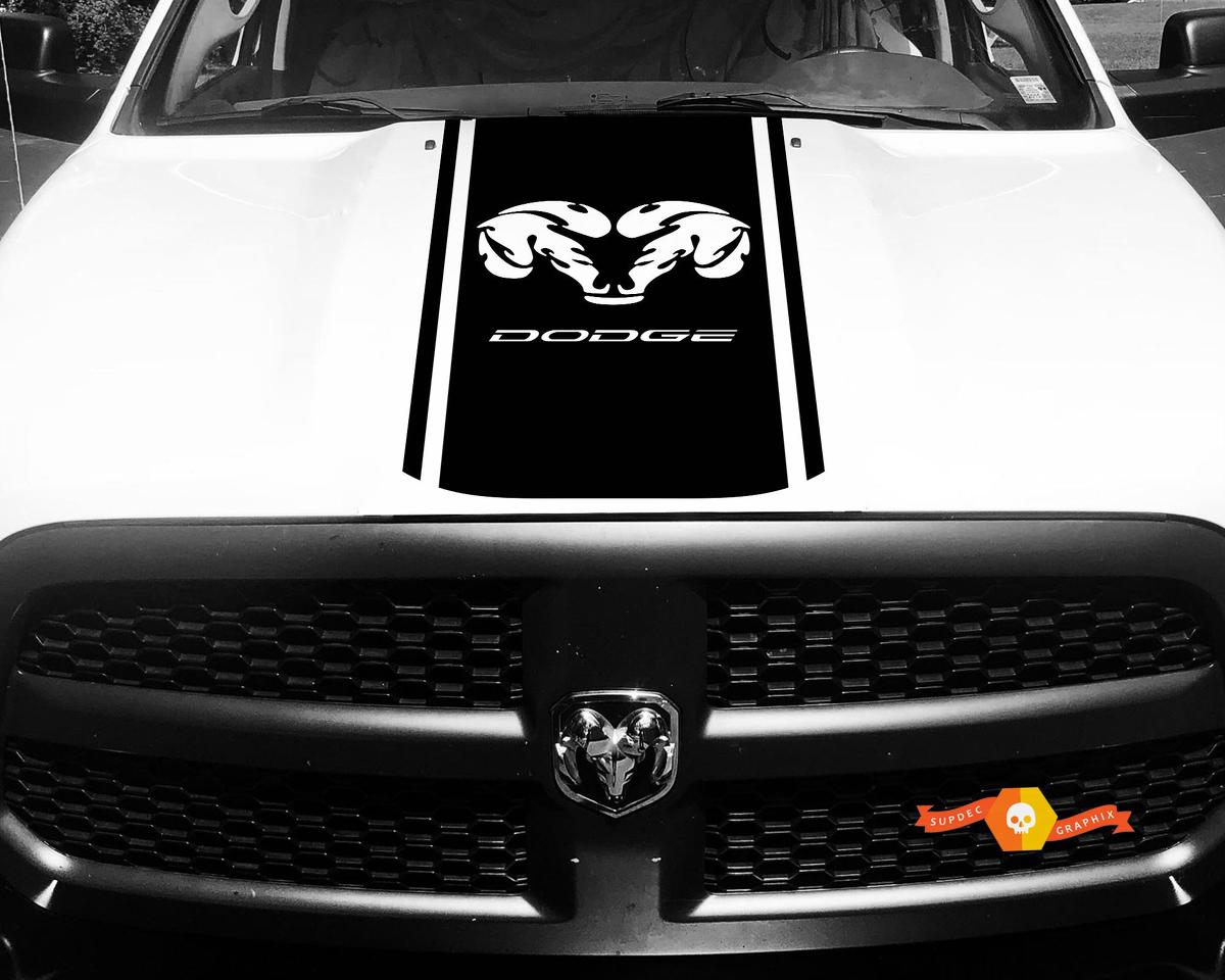 Dodge Ram 1500 2500 3500 Vinyl Racing Stripe RAM Dodge Hood Decals Stickers #17