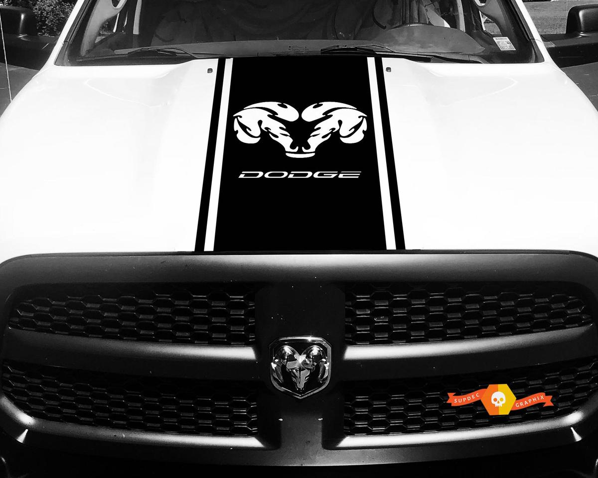Dodge Ram 1500 2500 3500 Vinyl Racing Stripe RAM Dodge Hood Decals Stickers #19