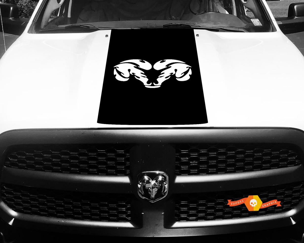 Dodge Ram 1500 Vinyl Decal HOOD Ram Head Racing HEMI Stripe Stickers #31