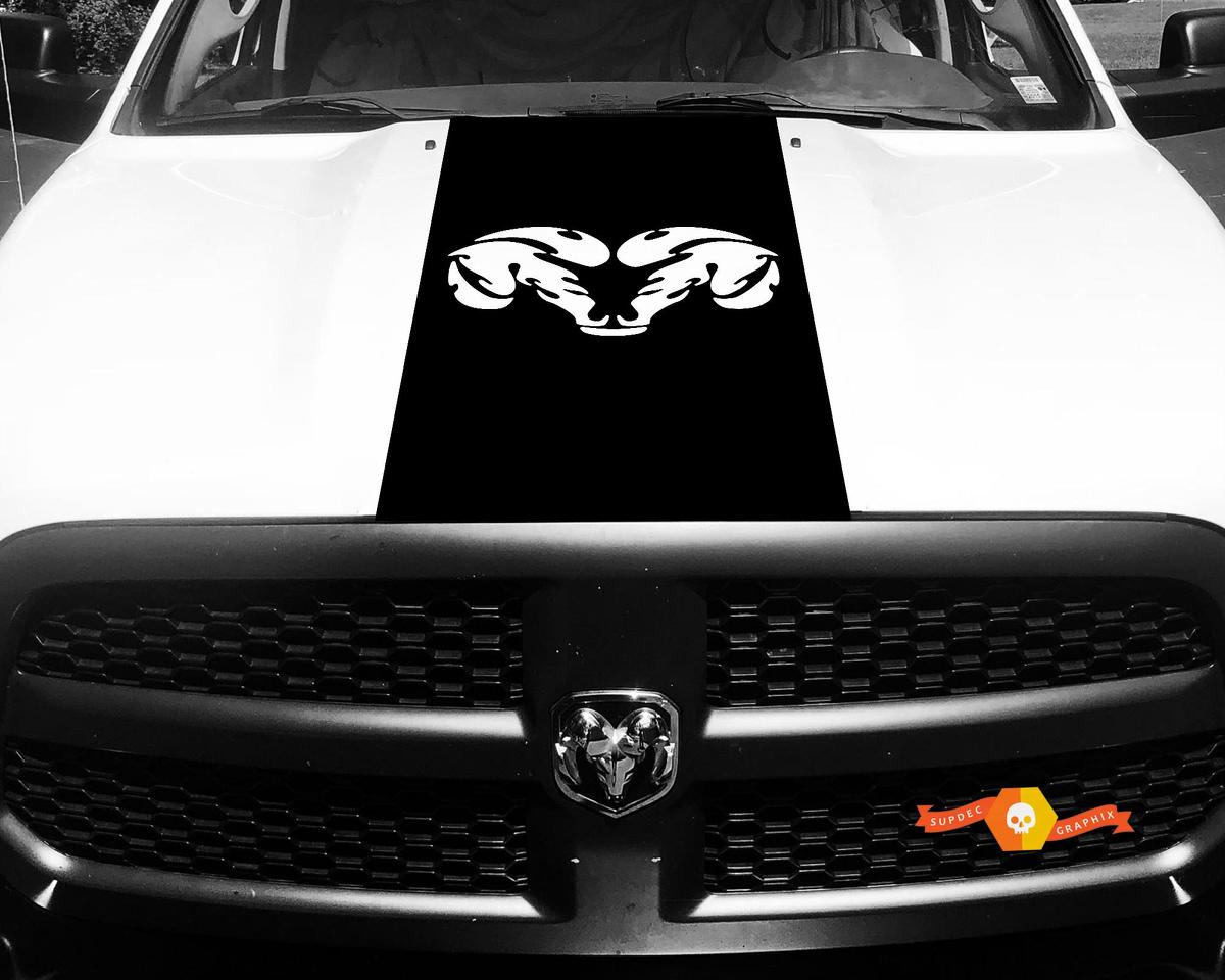 Dodge Ram 1500 Vinyl Decal HOOD Ram Head Racing HEMI Stripe Stickers #34