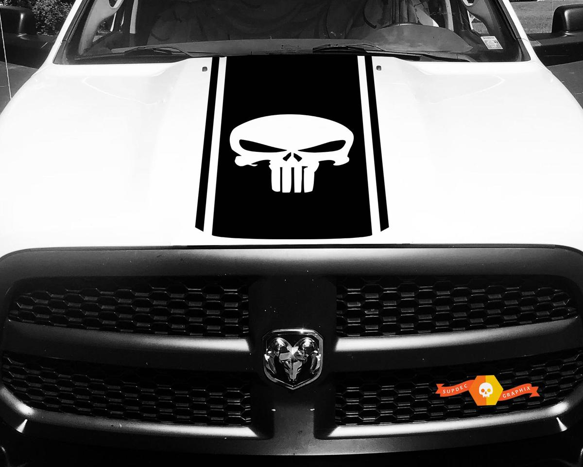 1500 2500 3500 Ram Truck Punisher  Vinyl Racing Stripe Hood Decal Sticker #88